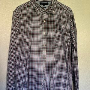 It’s large size,blue purple mix color,tommy hilfiger brand shirt.
